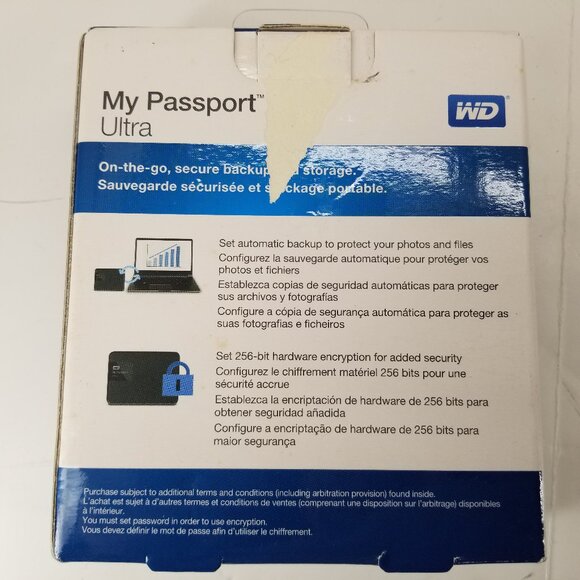 WD Western Digital My Passport Ultra 1 TB External WDBZFP0010BBKNESN HDD FS! - Picture 2 of 6